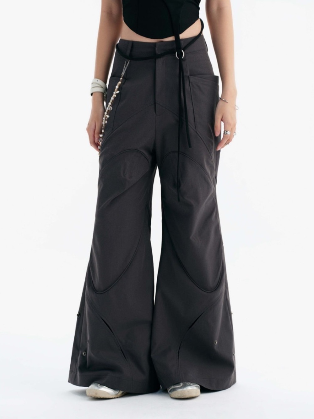 Bunnyhill concept Wide-Leg Utility Trousers in Dark Gray